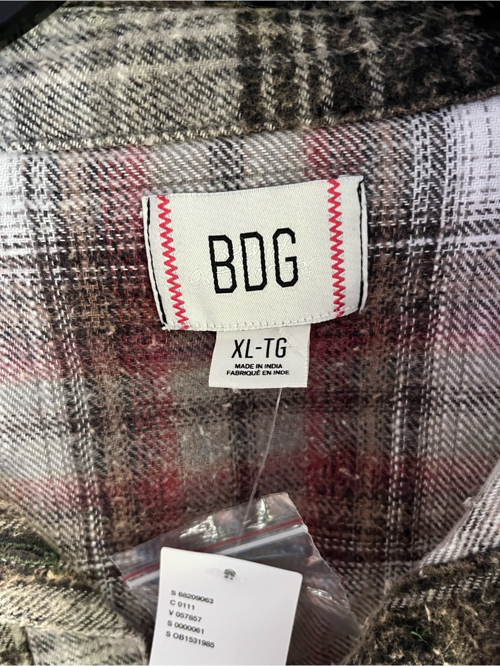 BDG Mixed Plaid Button-Down Shirt in Green, Brown, Red - Picture 2 of 4